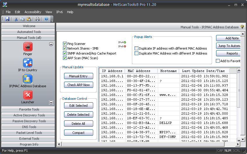 advanced ip scanner not showing mac address